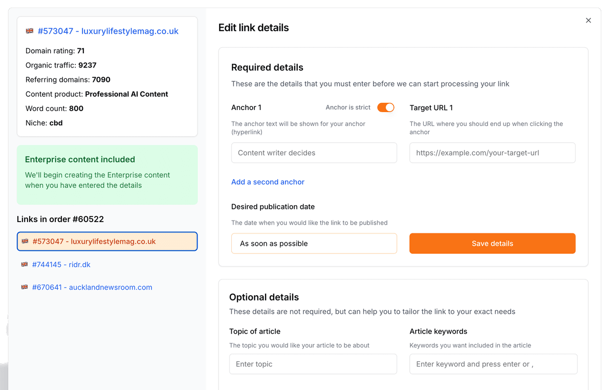 User-friendly order management interface